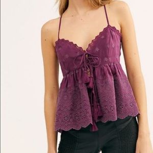 Free People Jenna Embroidered Cami Size Small